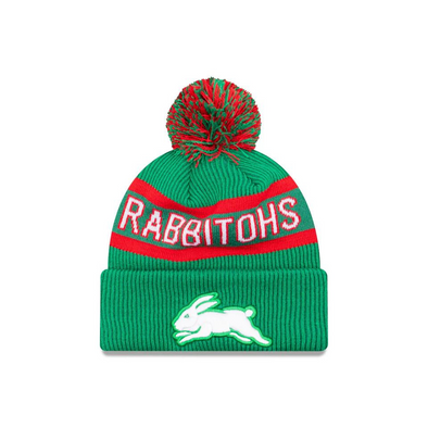 New Era NRL Rabbitohs Essentials Cuff Beanie with Pom