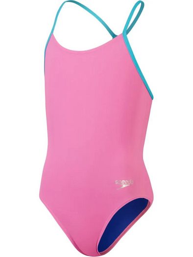 Speedo Kids Lane Line Back One Piece - Candy