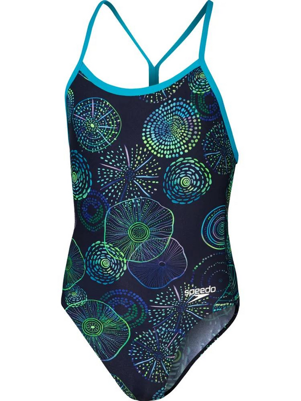 Speedo Girls Lane Back One Piece - Jellyfish Glows