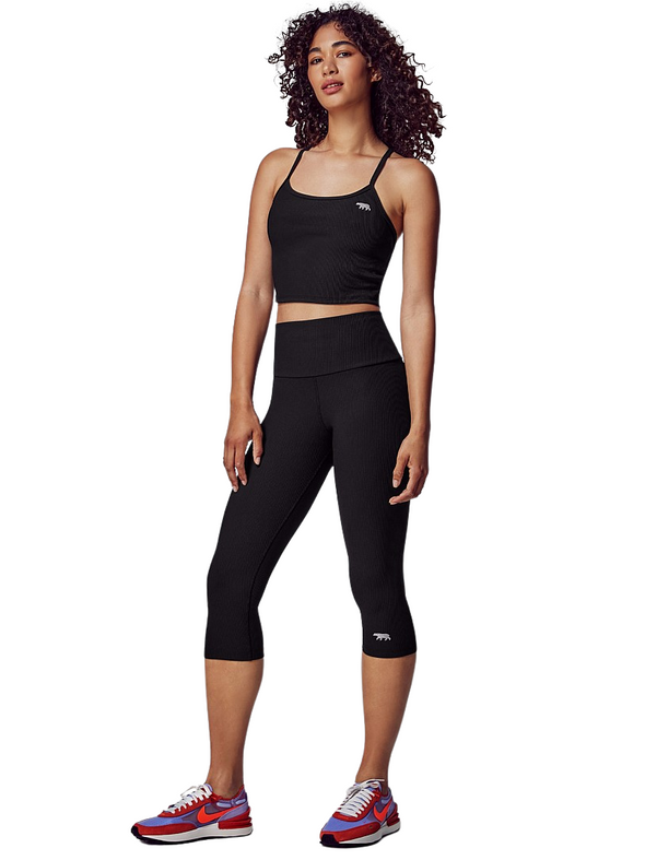 Running Bare Womens Werk It Ribbed 3/4 Tights 21''