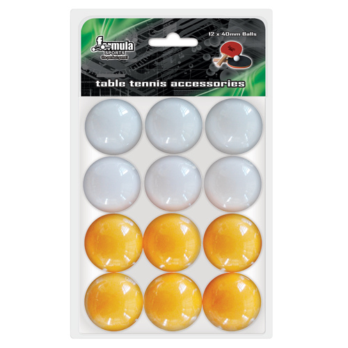 Formula Table Tennis Balls 12pk White/Orange